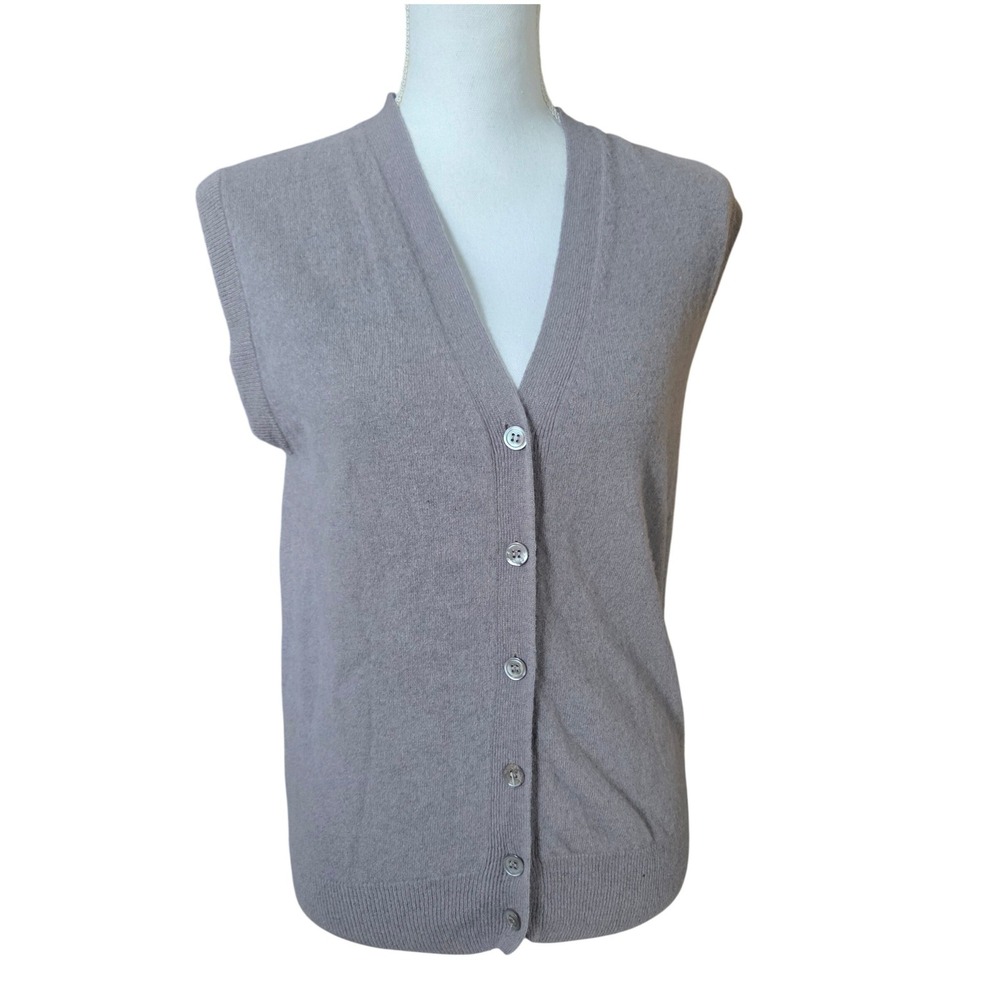 Vintage 90s Espirit Grey Lambswool Sweater Vest L Grandpacore Light Academia